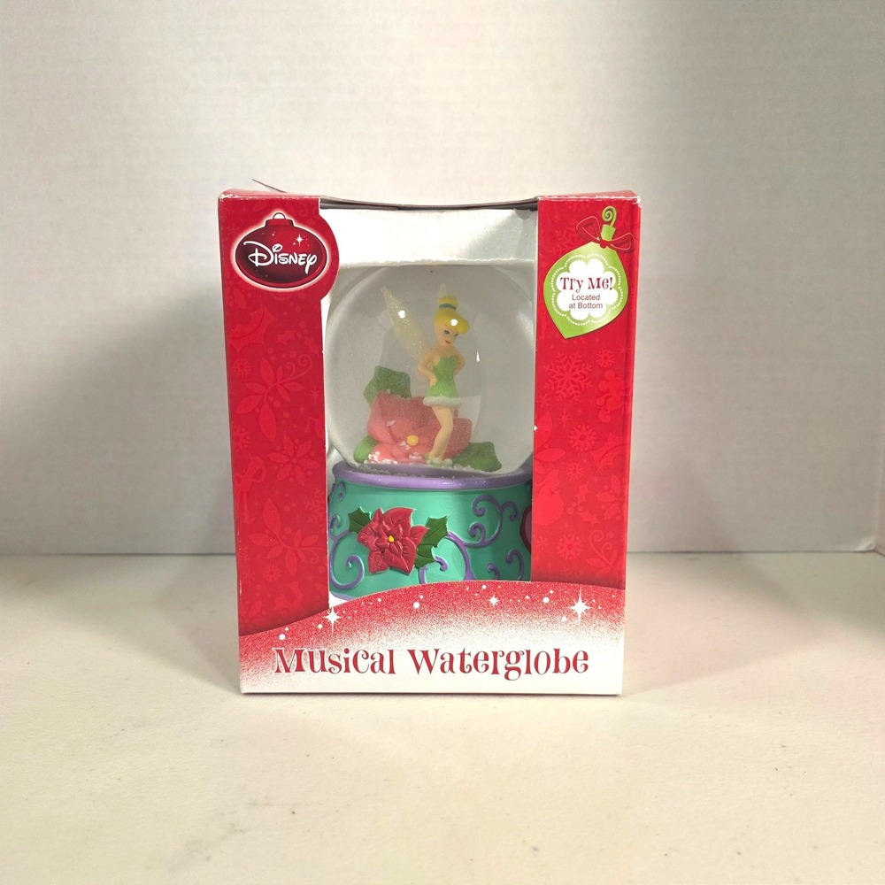 Disney Traditions Tinker Bell Musical Waterglobe Christmas Snow‎ Globe Works
